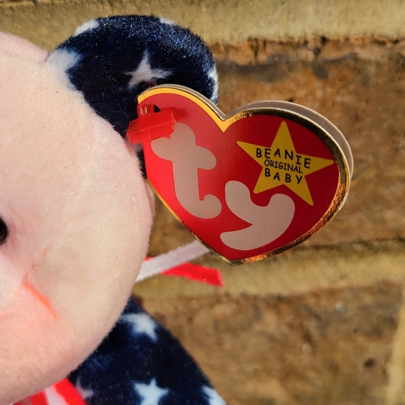 ❤🤍💙Vintage Beanie Baby Spangle the bear - Picture 3 of 9